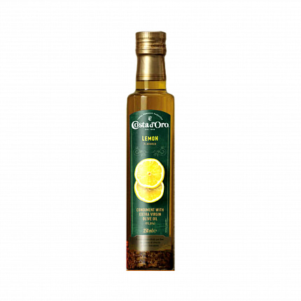 Масло оливковое Extra Virgin со вкусом и ароматом лимона, Costa d’Oro (0,250л)